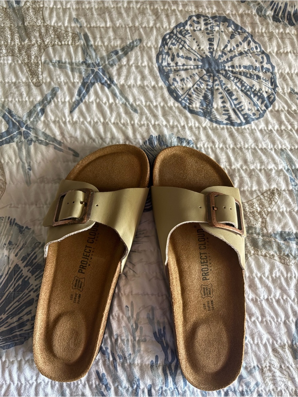 Project Cloud Olive Green Slide Sandals with Buckle